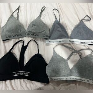 Victoria's Secret Gray and Black Bras Bundle, CALVIN KLEIN + HANES